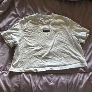 Adidas Sky Blue Logo Cropped Tee